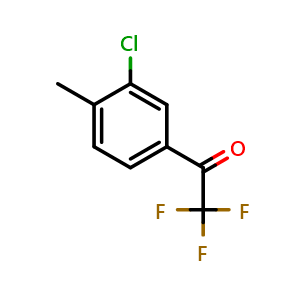 Chemical structure of 1-(3-Chloro-4-methylphenyl)-2,2,2-trifluoroethanone , CAS 886370-18-9, AChemBlock X174572