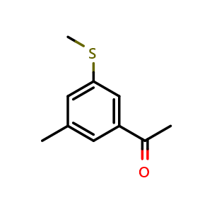 Chemical structure of 1-(3-Methyl-5-(methylthio)phenyl)ethanone , CAS 2387026-31-3, AChemBlock X174586
