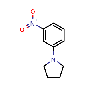 Chemical structure of 1-(3-Nitrophenyl)pyrrolidine , CAS 132993-20-5, AChemBlock X174587