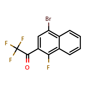Chemical structure of 1-(4-Bromo-1-fluoronaphthalen-2-yl)-2,2,2-trifluoroethanone , CAS 2807447-29-4, AChemBlock X174597