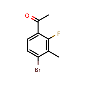 Chemical structure of 1-(4-Bromo-2-fluoro-3-methylphenyl)ethanone , CAS 1897047-94-7, AChemBlock X174604