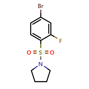 Chemical structure of 1-(4-bromo-2-fluorobenzenesulfonyl)pyrrolidine , CAS 1773566-71-4, AChemBlock X174605