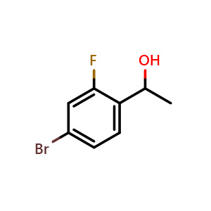 Chemical structure of 1-(4-Bromo-2-fluorophenyl)ethanol , CAS 353282-88-9, AChemBlock X174607