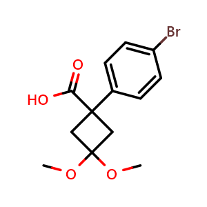 1-(4-bromophenyl)-3,3-dimethoxycyclobutanecarboxylic acid