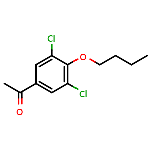Chemical structure of 1-(4-Butoxy-3,5-dichlorophenyl)ethanone , CAS 1353220-96-8, AChemBlock X174627