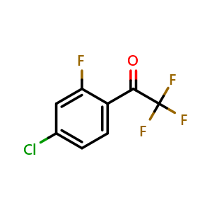 Chemical structure of 1-(4-Chloro-2-fluoro-phenyl)-2,2,2-trifluoro-ethanone , CAS 886370-99-6, AChemBlock X174633