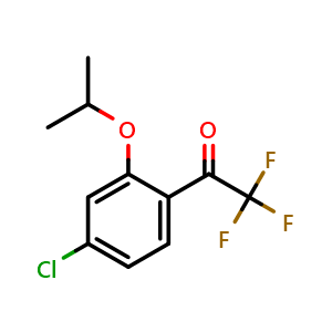 Chemical structure of 1-(4-Chloro-2-isopropoxyphenyl)-2,2,2-trifluoroethanone , CAS 2764731-11-3, AChemBlock X174634