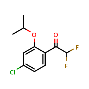 Chemical structure of 1-(4-Chloro-2-isopropoxyphenyl)-2,2-difluoroethanone , CAS 2807447-16-9, AChemBlock X174635