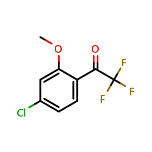 Chemical structure of 1-(4-Chloro-2-methoxyphenyl)-2,2,2-trifluoroethanone , CAS 1256482-21-9, AChemBlock X174637