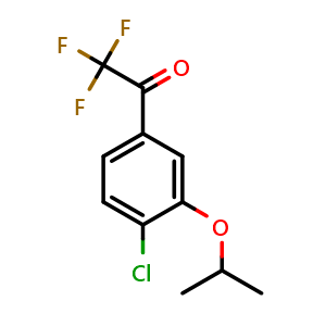 Chemical structure of 1-(4-Chloro-3-isopropoxyphenyl)-2,2,2-trifluoroethanone , CAS 2764729-76-0, AChemBlock X174647