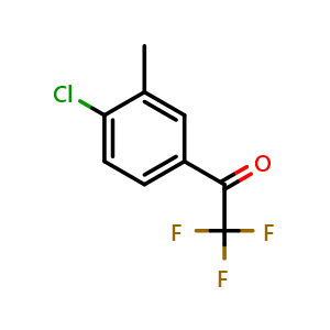 Chemical structure of 1-(4-Chloro-3-methylphenyl)-2,2,2-trifluoroethanone , CAS 286017-71-8, AChemBlock X174651