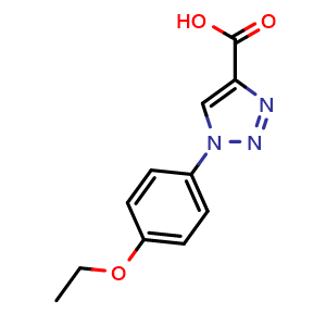Chemical structure of 1-(4-Ethoxyphenyl)-1H-1,2,3-triazole-4-carboxylic acid , CAS 1042534-41-7, AChemBlock X174656