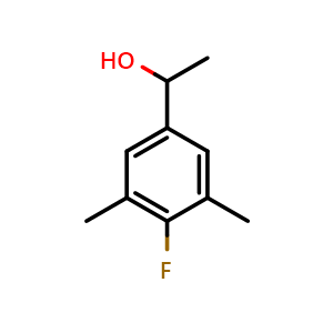 Chemical structure of 1-(4-Fluoro-3,5-dimethylphenyl)ethanol , CAS 1443344-18-0, AChemBlock X174660