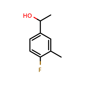 Chemical structure of 1-(4-fluoro-3-methylphenyl)ethanol , CAS 1178067-48-5, AChemBlock X174665
