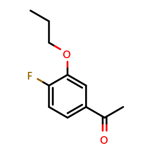 Chemical structure of 1-(4-Fluoro-3-propoxyphenyl)ethanone , CAS 1378521-10-8, AChemBlock X174666
