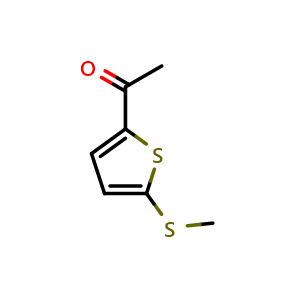 Chemical structure of 1-(5-(Methylthio)thiophen-2-yl)ethanone , CAS 22102-48-3, AChemBlock X174675