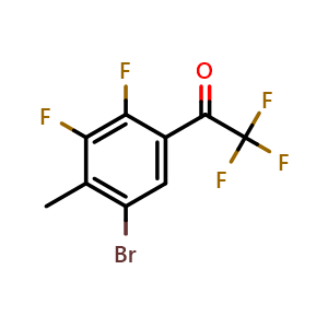Chemical structure of 1-(5-Bromo-2,3-difluoro-4-methylphenyl)-2,2,2-trifluoroethanone , CAS 2807464-48-6, AChemBlock X174680