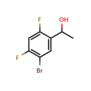 Chemical structure of 1-(5-Bromo-2,4-difluorophenyl)ethanol , CAS 1824270-49-6, AChemBlock X174683