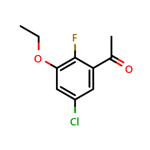 Chemical structure of 1-(5-Chloro-3-ethoxy-2-fluorophenyl)ethanone , CAS 2383268-75-3, AChemBlock X174713