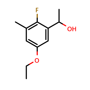 Chemical structure of 1-(5-Ethoxy-2-fluoro-3-methylphenyl)ethanol , CAS 2734774-84-4, AChemBlock X174715