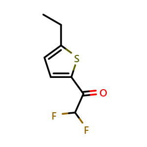 Chemical structure of 1-(5-ethylthiophen-2-yl)-2,2-difluoroethanone , CAS 1692158-90-9, AChemBlock X174720