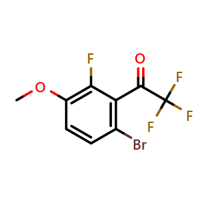 Chemical structure of 1-(6-Bromo-2-fluoro-3-methoxyphenyl)-2,2,2-trifluoroethanone , CAS 1823515-55-4, AChemBlock X174725