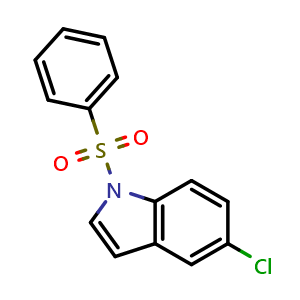 Chemical structure of 1-(benzenesulfonyl)-5-chloro-1H-indole , CAS 78329-47-2, AChemBlock X174745