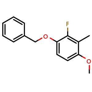 Chemical structure of 1-(Benzyloxy)-2-fluoro-4-methoxy-3-methylbenzene , CAS 2586127-20-8, AChemBlock X174770