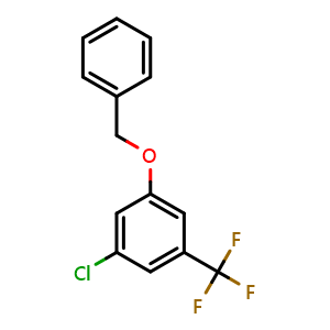 Chemical structure of 1-(Benzyloxy)-3-chloro-5-(trifluoromethyl)benzene , CAS 2586125-88-2, AChemBlock X174780