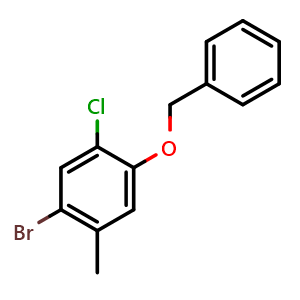 Chemical structure of 1-(Benzyloxy)-4-bromo-2-chloro-5-methylbenzene , CAS 2734775-64-3, AChemBlock X174785