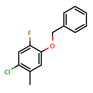 Chemical structure of 1-(Benzyloxy)-4-chloro-2-fluoro-5-methylbenzene , CAS 2088368-76-5, AChemBlock X174797