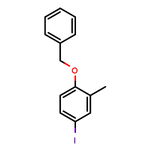 Chemical structure of 1-(Benzyloxy)-4-iodo-2-methylbenzene , CAS 516521-49-6, AChemBlock X174799