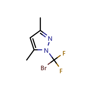 Chemical structure of 1-(Bromodifluoromethyl)-3,5-dimethyl-1H-pyrazole , CAS 2764732-39-8, AChemBlock X174802