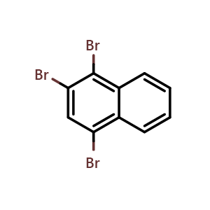 Chemical structure of 1,2,4-Tribromonaphthalene , CAS 64725-20-8, AChemBlock X174842