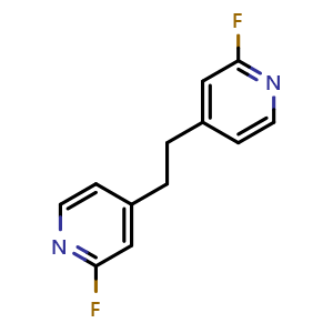 Chemical structure of 1,2-Bis(2-fluoropyridin-4-yl)ethane , CAS 954097-21-3, AChemBlock X174857