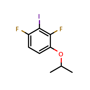 Chemical structure of 1,3-Difluoro-2-iodo-4-isopropoxybenzene , CAS 2734778-86-8, AChemBlock X174936