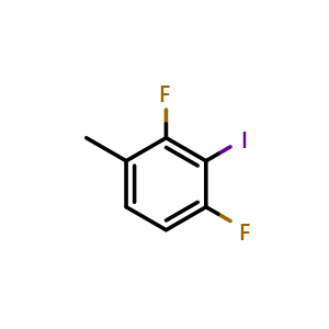 Chemical structure of 1,3-Difluoro-2-iodo-4-methylbenzene , CAS 1557651-09-8, AChemBlock X174937