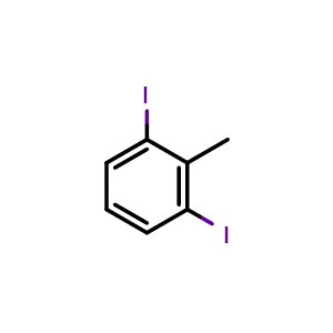 Chemical structure of 1,3-Diiodo-2-methylbenzene , CAS 89795-47-1, AChemBlock X174947