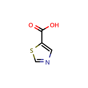 Chemical structure of 1,3-thiazole-5-carboxylic acid , CAS 14527-41-4, AChemBlock X174955