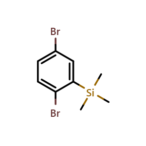 Chemical structure of 1,4-Dibromo-2-(trimethylsilyl)benzene , CAS 1032231-19-8, AChemBlock X174960