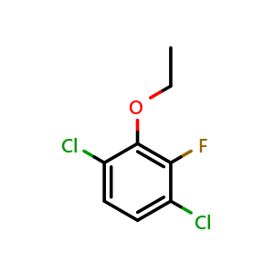 Chemical structure of 1,4-Dichloro-2-ethoxy-3-fluorobenzene , CAS 1807038-72-7, AChemBlock X174971