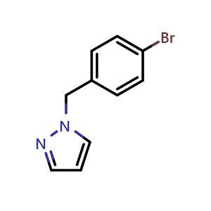 Chemical structure of 1-[(4-bromophenyl)methyl]-1H-pyrazole , CAS 1159826-63-7, AChemBlock X175031