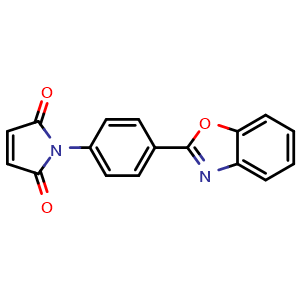 Chemical structure of 1-[4-(1,3-benzoxazol-2-yl)phenyl]pyrrole-2,5-dione , CAS 16707-41-8, AChemBlock X175033