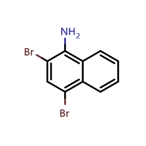 Chemical structure of 1-Amino-2,4-dibromonaphthalene , CAS 20191-76-8, AChemBlock X175039