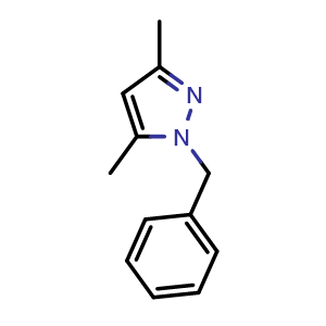 Chemical structure of 1-benzyl-3,5-dimethyl-1H-pyrazole , CAS 1134-81-2, AChemBlock X175051