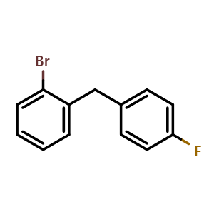 Chemical structure of 1-Bromo-2-(4-fluorobenzyl)benzene , CAS 68355-79-3, AChemBlock X175064