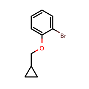 Chemical structure of 1-Bromo-2-(cyclopropylmethoxy)benzene , CAS 494773-67-0, AChemBlock X175067