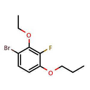 Chemical structure of 1-Bromo-2-ethoxy-3-fluoro-4-propoxybenzene , CAS 2807466-79-9, AChemBlock X175129
