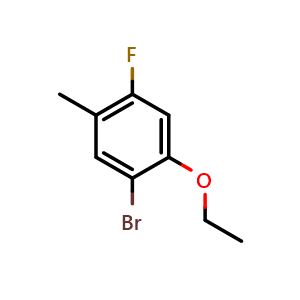Chemical structure of 1-Bromo-2-ethoxy-4-fluoro-5-methylbenzene , CAS 2387062-90-8, AChemBlock X175136