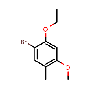 Chemical structure of 1-Bromo-2-ethoxy-4-methoxy-5-methylbenzene , CAS 2383473-61-6, AChemBlock X175137
